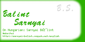 balint sarnyai business card